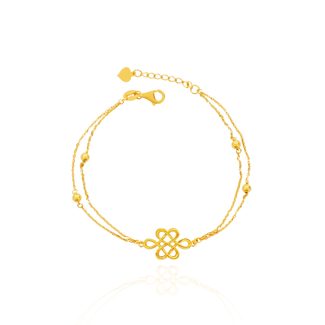 Everlasting Love Knot Bracelet in 916 Gold by Ngee Soon Jewellery