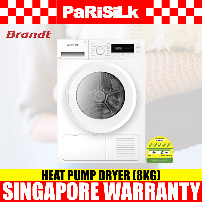 (Bulky) Brandt DFB183HWA Heat Pump Dryer (8kg)(Energy Efficiency 5 Ticks)