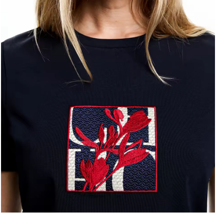 Summer New Women's T Shirts Short Sleeve O Neck Casual Flower Embroidery Design Cotton Female Tops Women Tee Tops