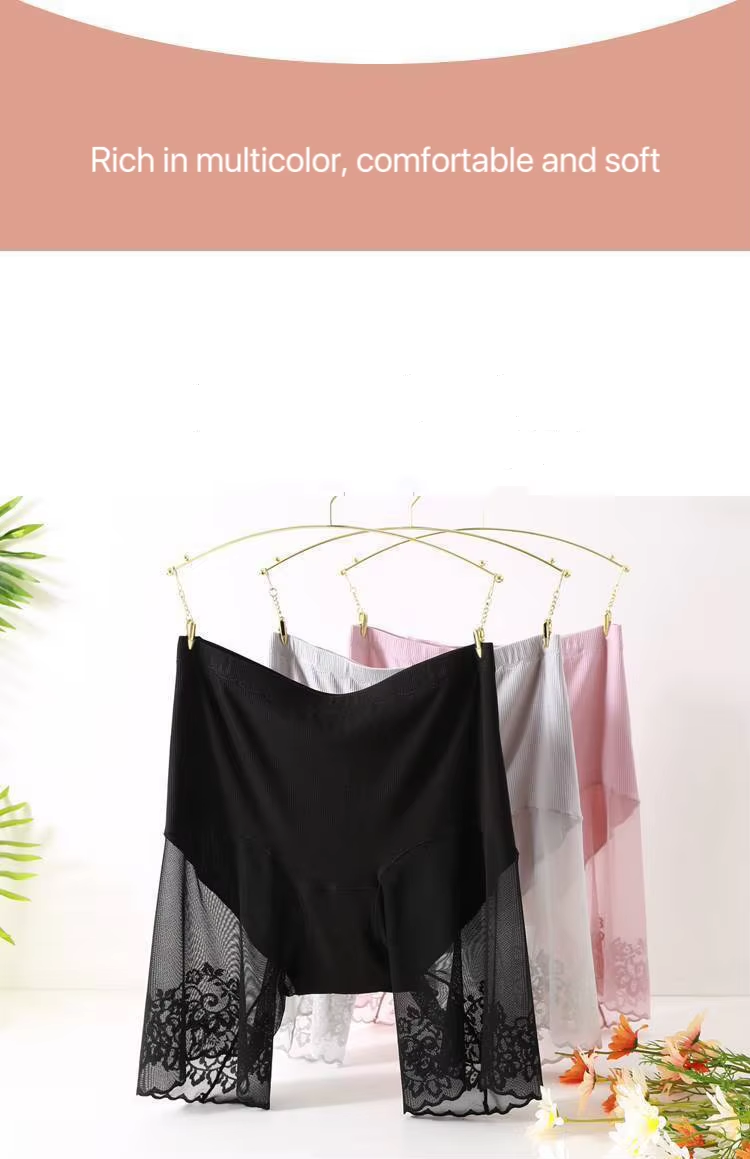 2pcs Women High Waist Safety Short Pants Summer Modal Plus Size Soft Underskirt Shorts Anti Rub Thigh Boyshorts Sexy Lace Boxer