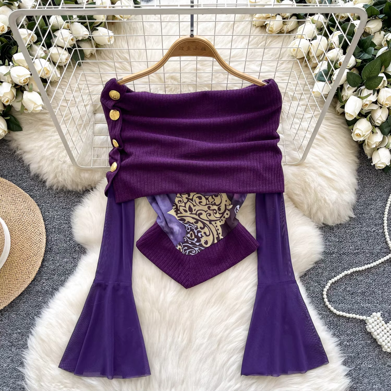 SINGREINY Winter Fashion Print Tops Women Long Sleeve Streetwear Irregular Slim Blouse Off Shoulder Sexy Chic Knitting T-shirt