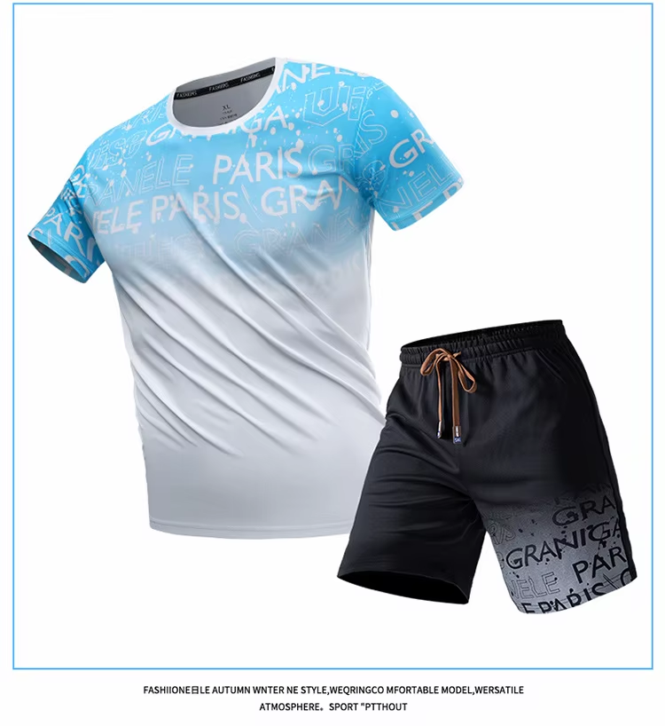 Men's Summer Ice Silk Quick-Dry Casual Sports SetTT Men's Sportswear Set Fashion Suits Shorts Man Clothing Sale Man T Shirt Golf