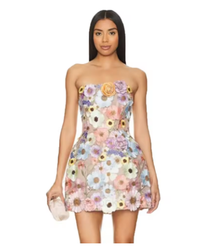 Fashion Luxury Dresses Luxury 2024 Summer New Bodycon Evening Dress Retro Embroidered Flower Prom Gowns Brithday Party Outfits