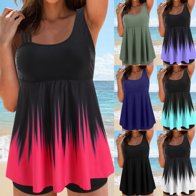 Summer Tankini Set Two Piece Swimsuit Women Push Up Swimwear Beachwear Female Plus Size Bathing Suit Swimming Suit S-Xxl